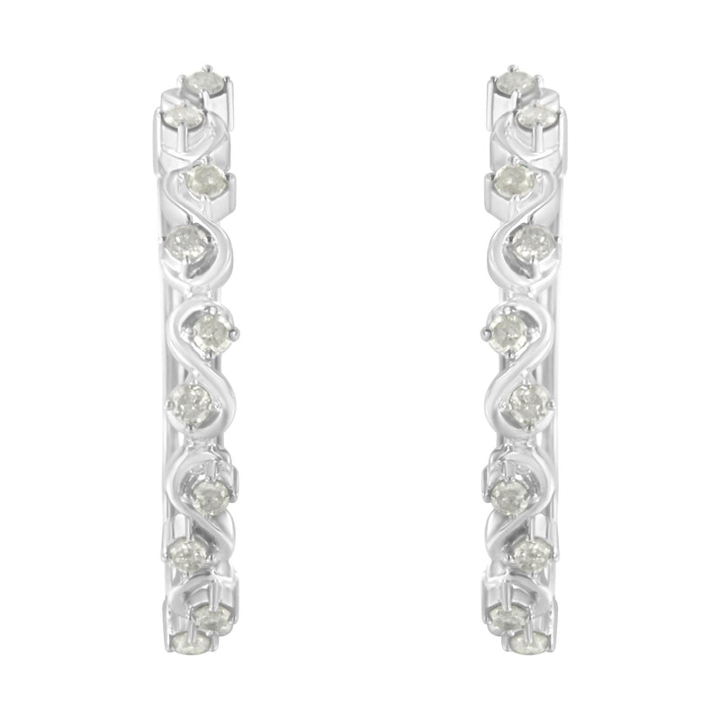 Sterling-Silver Diamond Hoop Earring (1/2 Cttw, I-J Color, I3 Clarity)