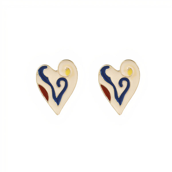 CB Heart Stud Earrings