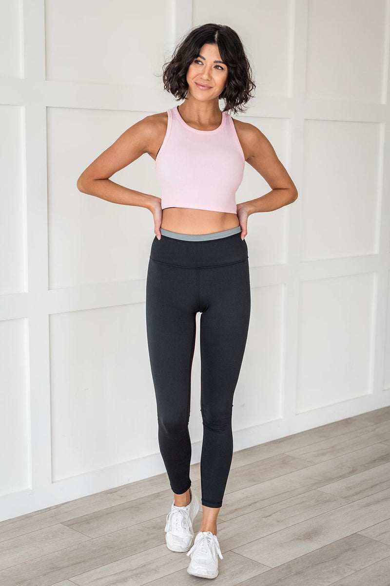 Work It Out Cropped Tank Top- Pink