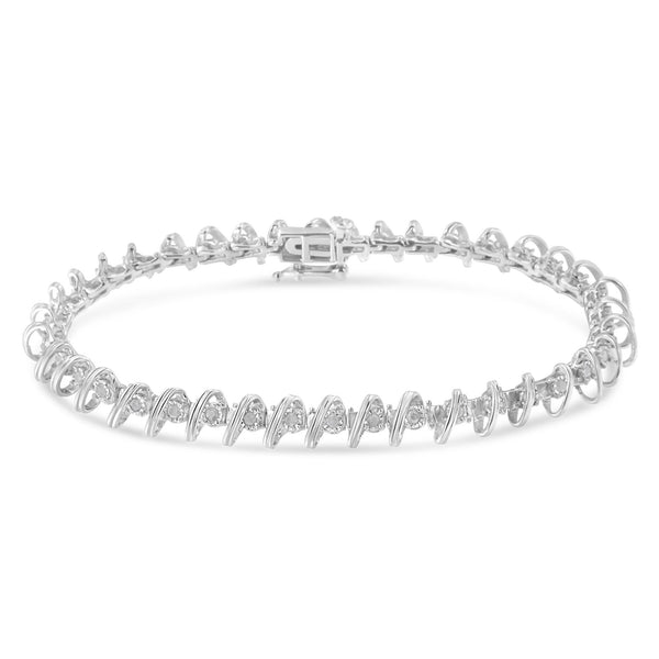 .925 Sterling Silver 1/2 Cttw Diamond Miracle-Set 7" Tennis Bracelet (I-J Color, I3 Clarity)