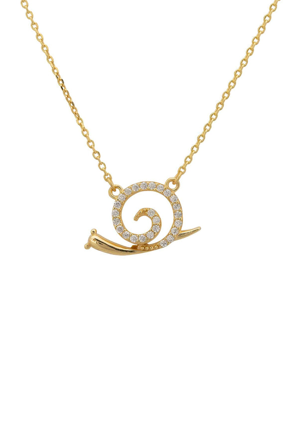 Snail Pendant Necklace Gold