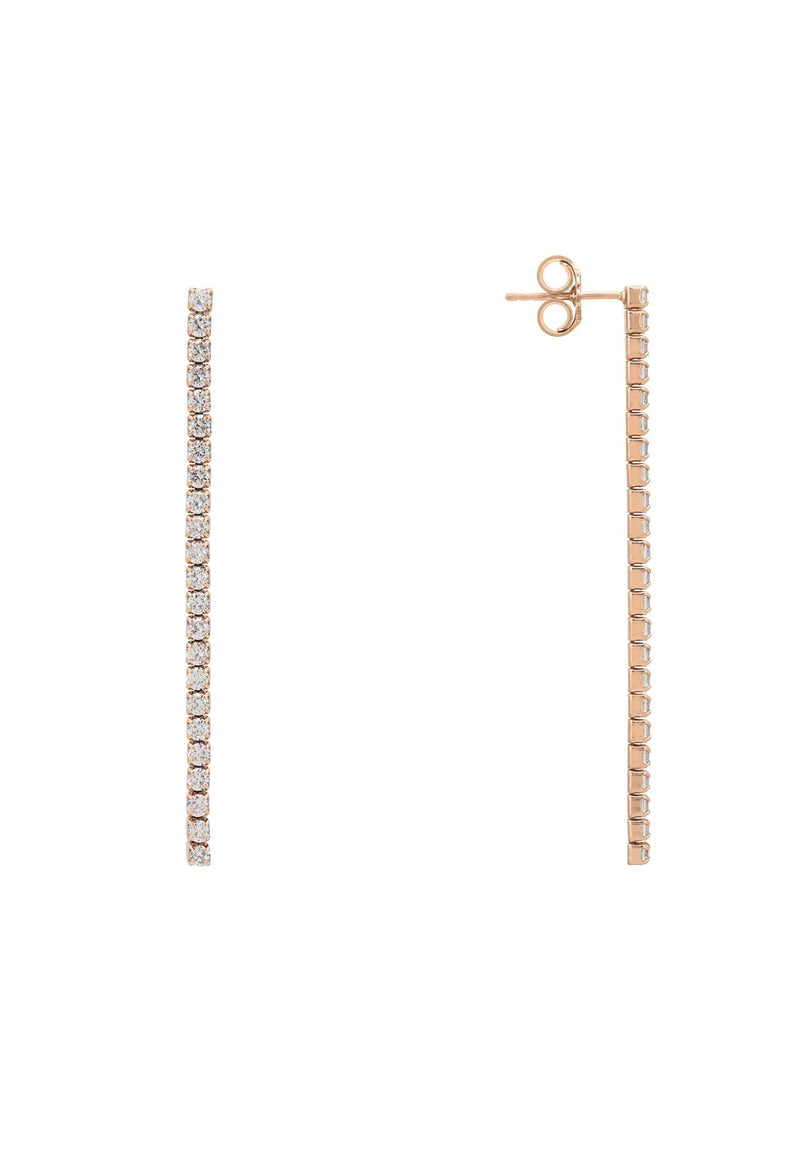 Single Strip Drop CZ Earrings Rosegold