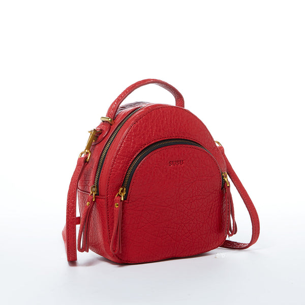 Amanda Red Convertible Backpack Purse