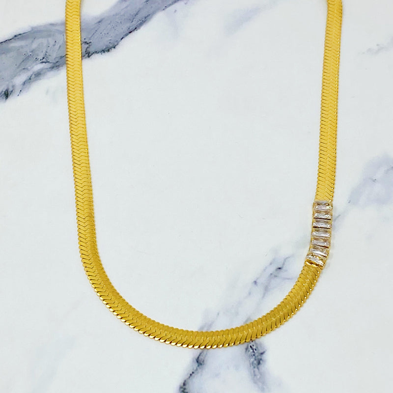 Herringbone Jeweled Necklace