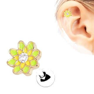 316L Stainless Steel Spring Flower Cartilage Earring