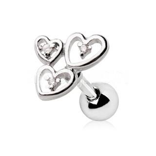316L Stainless Steel Triple Lovely Heart Cartilage Earring