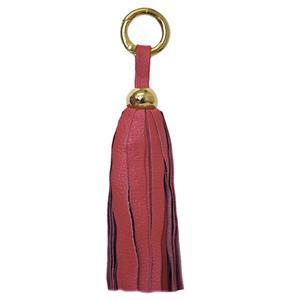 Leather Tassel - Coral/Gold