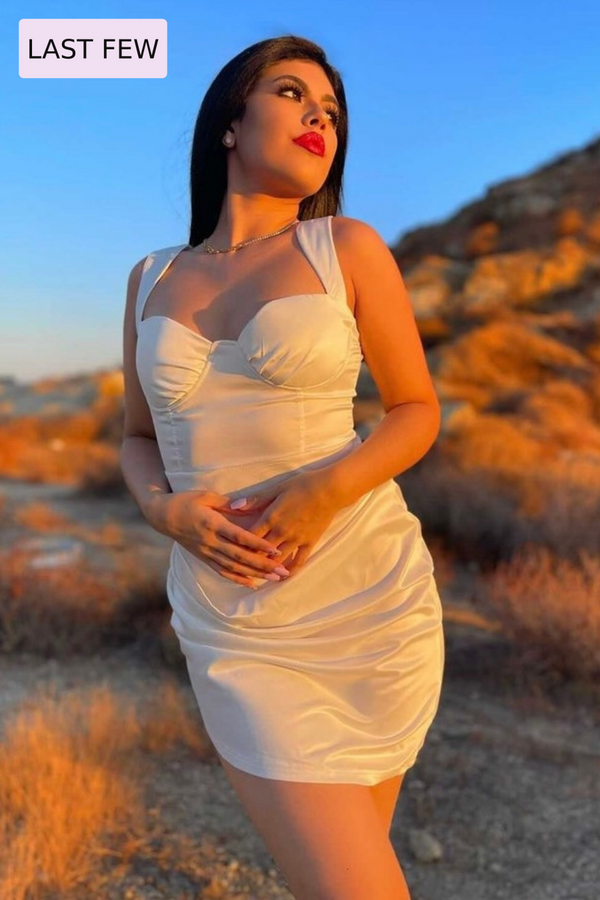 "WIFEY" White Asymmetrical Dress