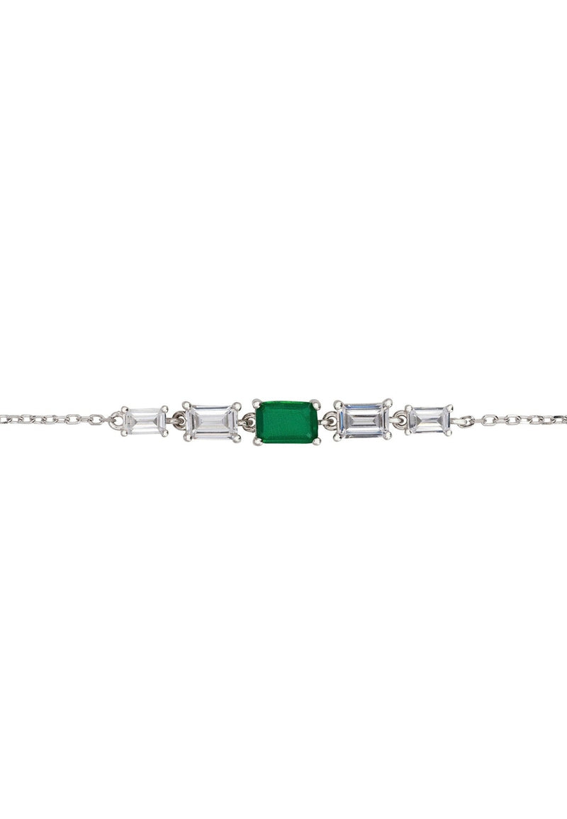 Clara Gemstone Bracelets Silver Colombian Emerald