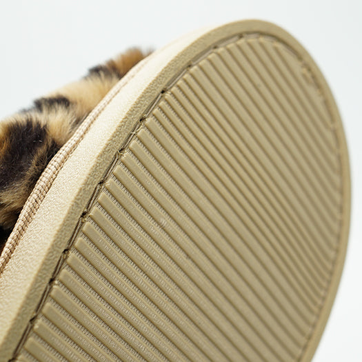 Leopard Fur Slippers - Ultra Fluffy Ladies Room Shoes