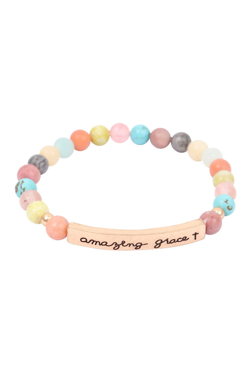 Hdb3223 - "Amazing Grace" Charm Beads Bracelet