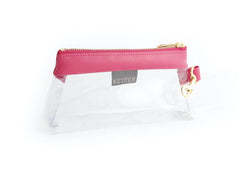 Bright Pink CLEAR IT BAG • Pouch  - Signature Trim