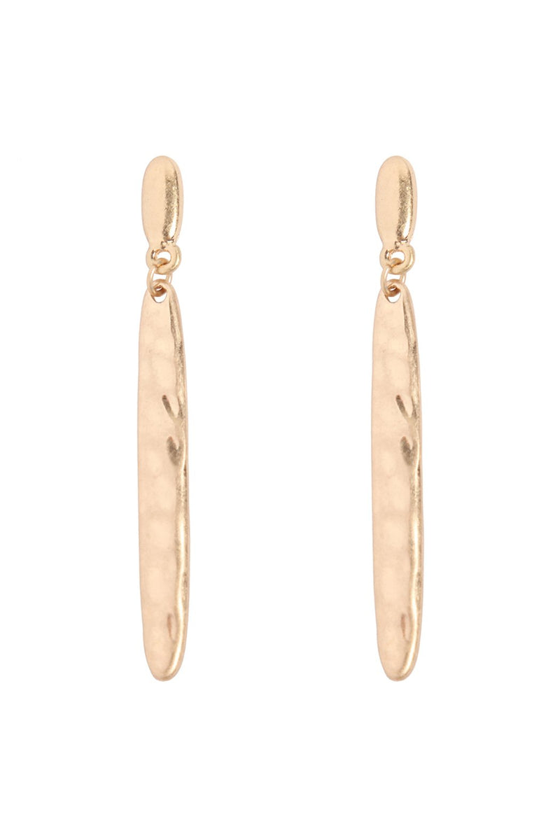 Hammered Oval Bar Post Earrings