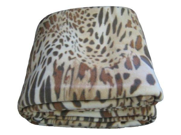 Brown Animal Leopard Cheetah Pattern Super Plush Soft Warm Large Polar Fleece Throw Blanket