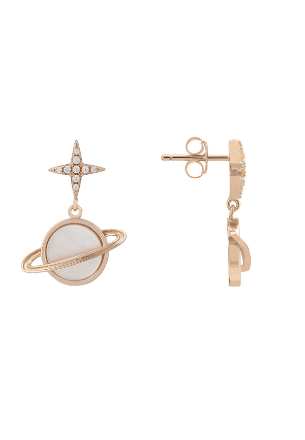 Galaxy Mother of Pearl Drop Earring Rosegold