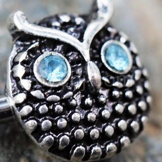 316L Stainless Steel Blue Eyed Owl Nipple Bar