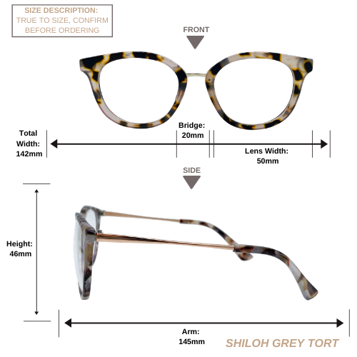 Shiloh | Grey Tortoise | Blue Light Blocking Glasses