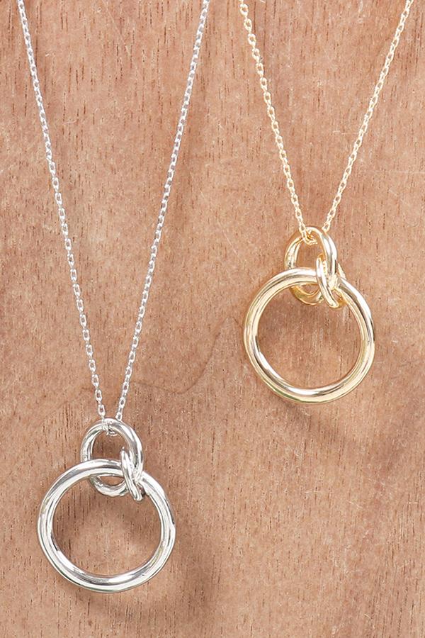 Inb020 - 3 Linked Ring Necklace