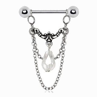 316L Stainless Steel Aurora Double Chain Nipple Ring