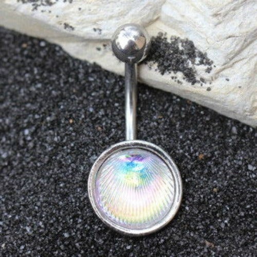 Holographic Shell Navel Ring