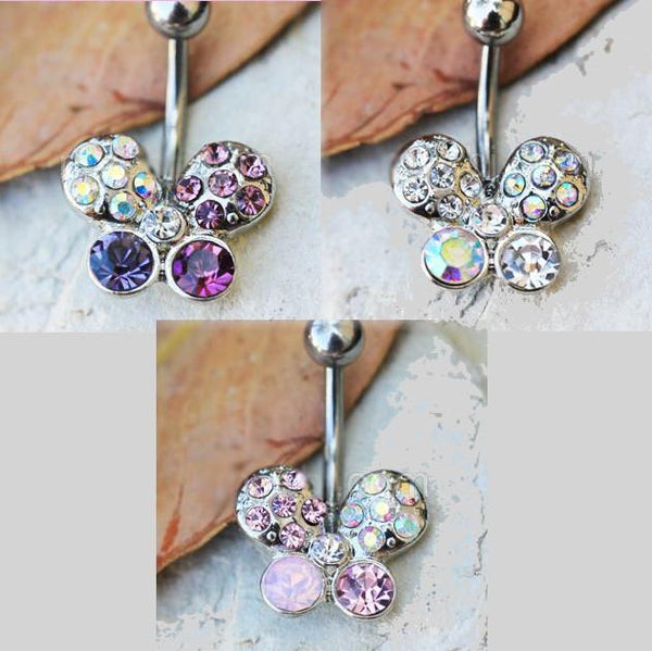 316L Stainless Steel Art of Brilliance Butterfly Gleam Navel Ring