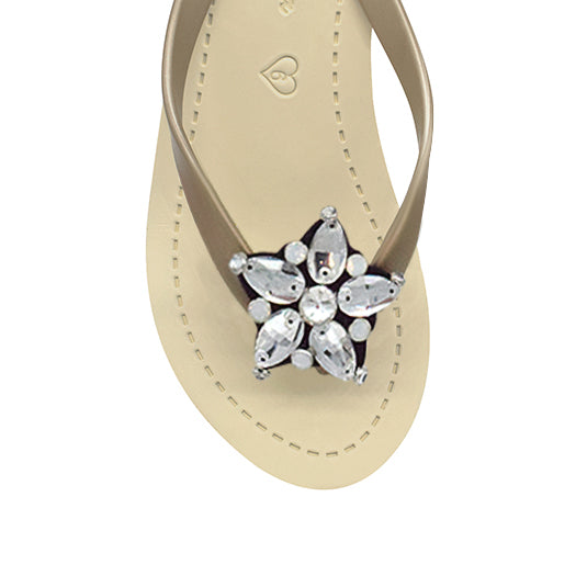 One Star- Crystal Rhinestone Embellished High Wedge Flip Flops Sandal