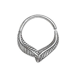 316L Stainless Steel Leaf Seamless Ring / Septum Ring
