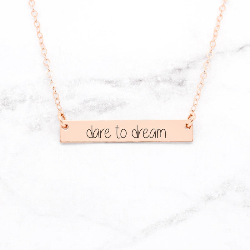 Dare to Dream - Sterling Silver Bar Necklace