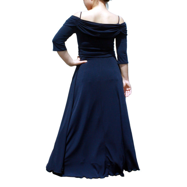 Evanese Women's Plus Size Formal Long Evening Dress 3/4 Sleeves and Side Flare