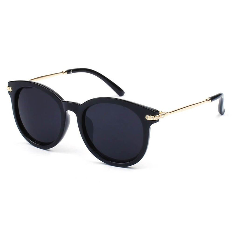 BRUSSELS | 289 - Round P3 Horn Rimmed Sunglasses With Embossed Hinges