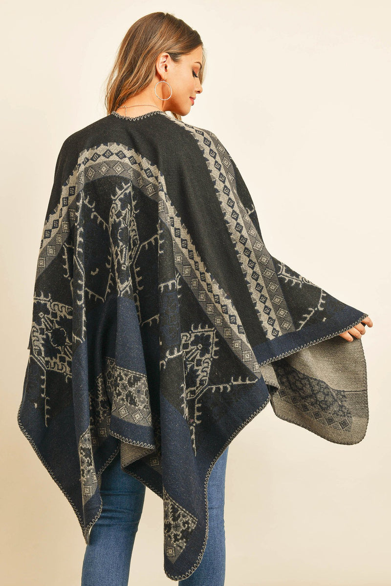 Hdf3154 - Native Pattern Open Front Kimono