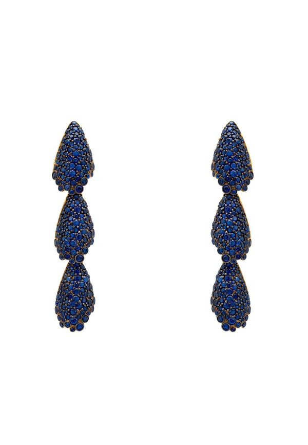 Arabelle Sapphire Blue Earrings Gold