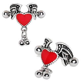 Antique Winged Heart Cartilage Cuff Earring