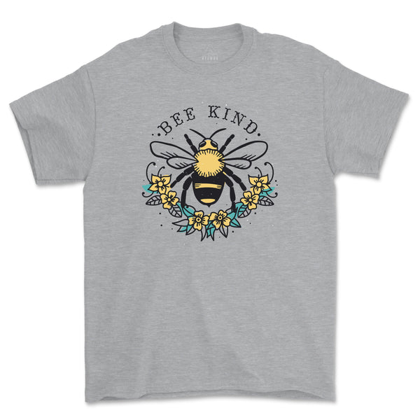 Bee Kind Floral Shirt Inspirational Positive Quote Mom Flower Graphic T-Shirt