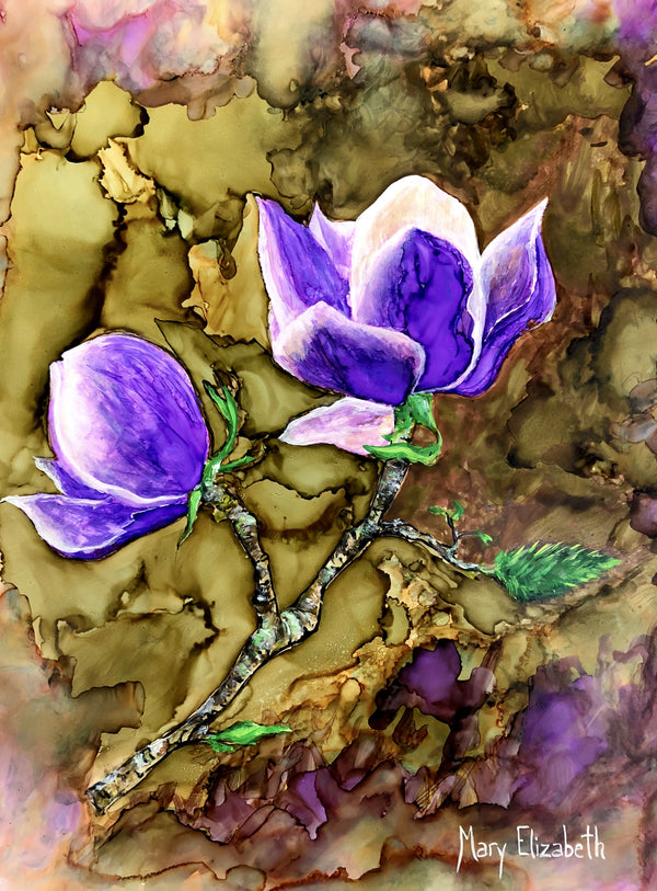 Purple Magnolia : Original Painting