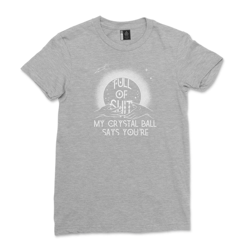 Fortune Teller Crystal Ball Shirt Women Halloween Mystical Hand Full of Shit T Shirt Funny Goth Witch Tee