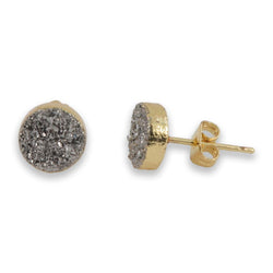 Jeanna Druzy Stud Earrings in Gold