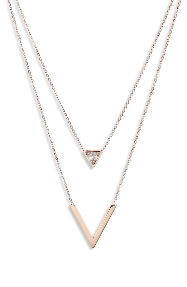 Double Strand Necklace - Rose Gold