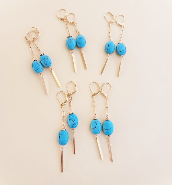Bar Drop Earrings - Colors Available