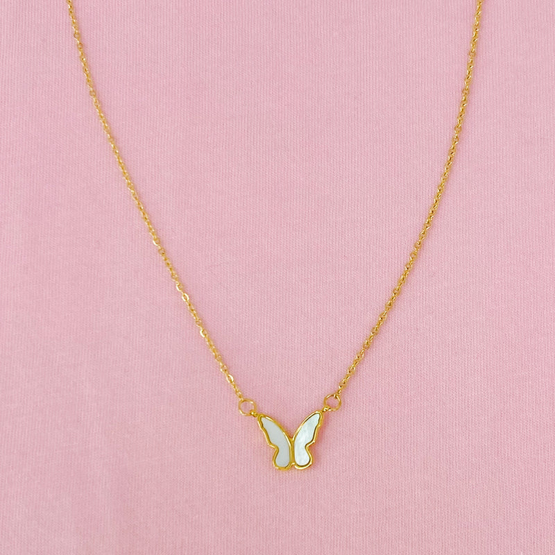 Golden Shell Butterfly Necklace