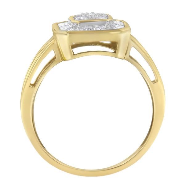 10K Yellow Gold Diamond Cocktail Ring (1/2 Cttw, I-J Color, SI2-I1 Clarity) - Size 8