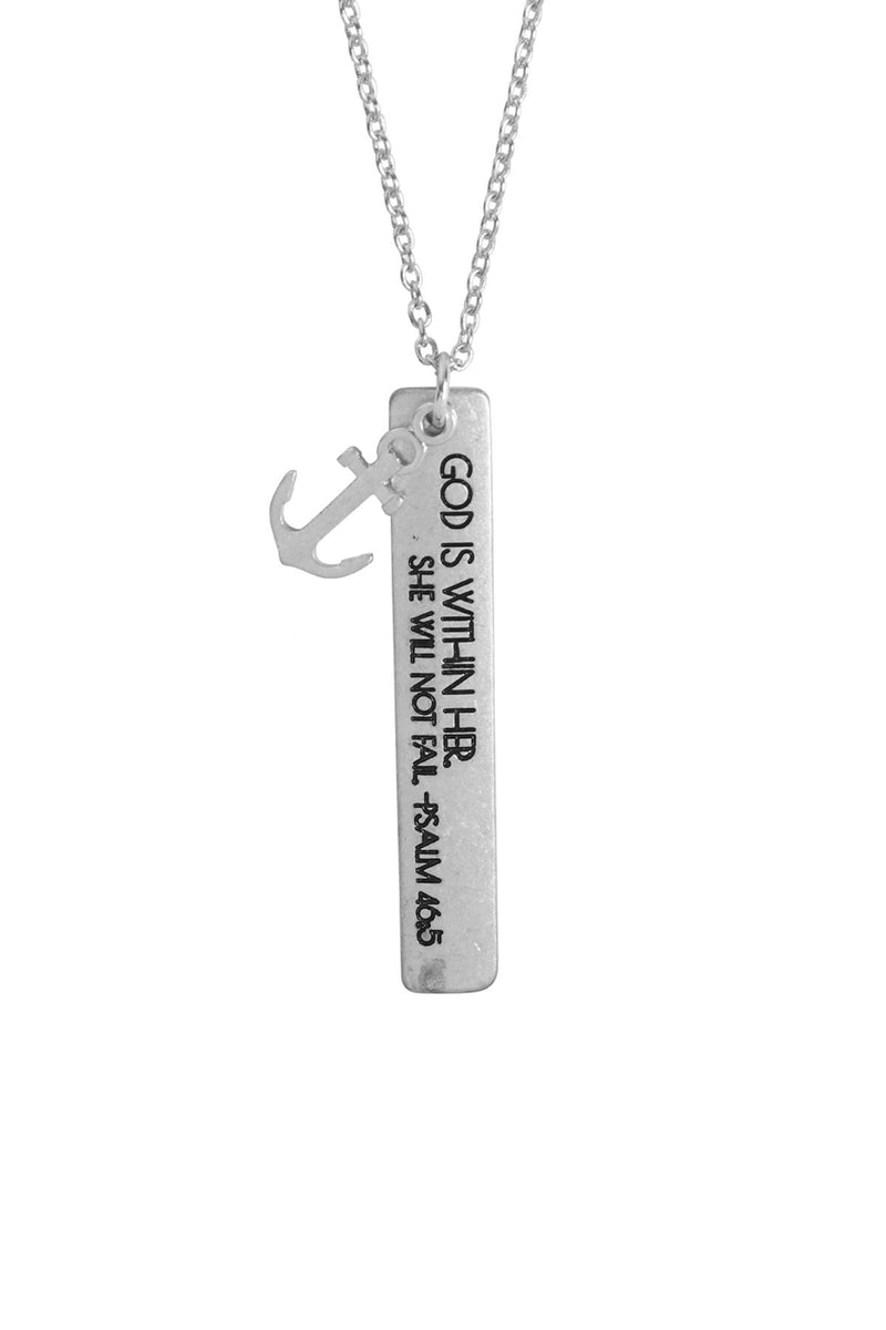 17158 - Psalm 46:5 Message Charm Necklace
