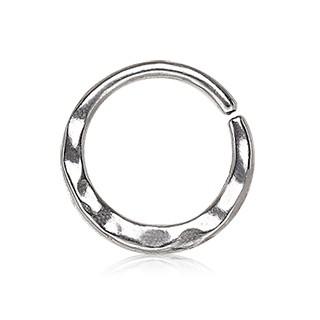 316L Stainless Steel Uneven Look Surface Seamless Ring / Septum Ring