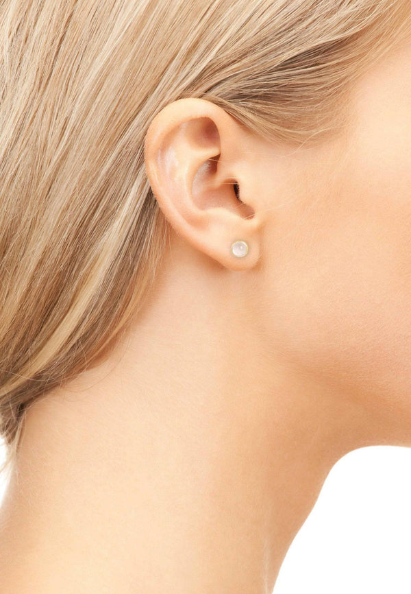 Petite Stud Earrings Rosegold Rose Quartz