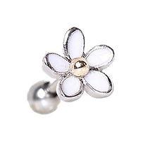Surgical Steel Sweet White Daisy Flower Cartilage Earring