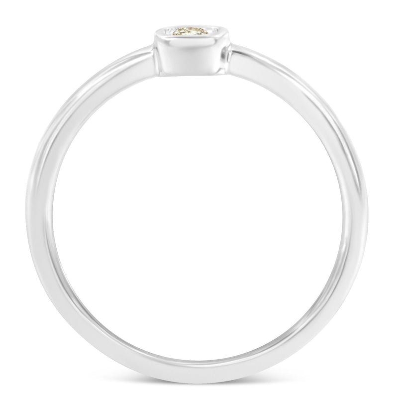 .925 Sterling Silver 1/20 Carat Diamond Square Cushion-Shaped Miracle Set Petite Fashion Promise Ring (J-K Color, I1-I2