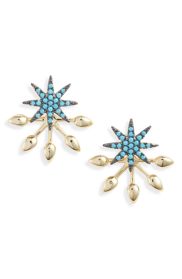 Turquoise Starburst Stud Earrings | More Colors Available