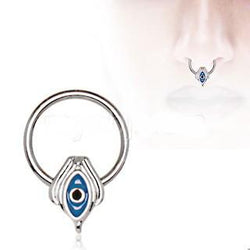 Egyptian Blue Eye Captive Bead Ring