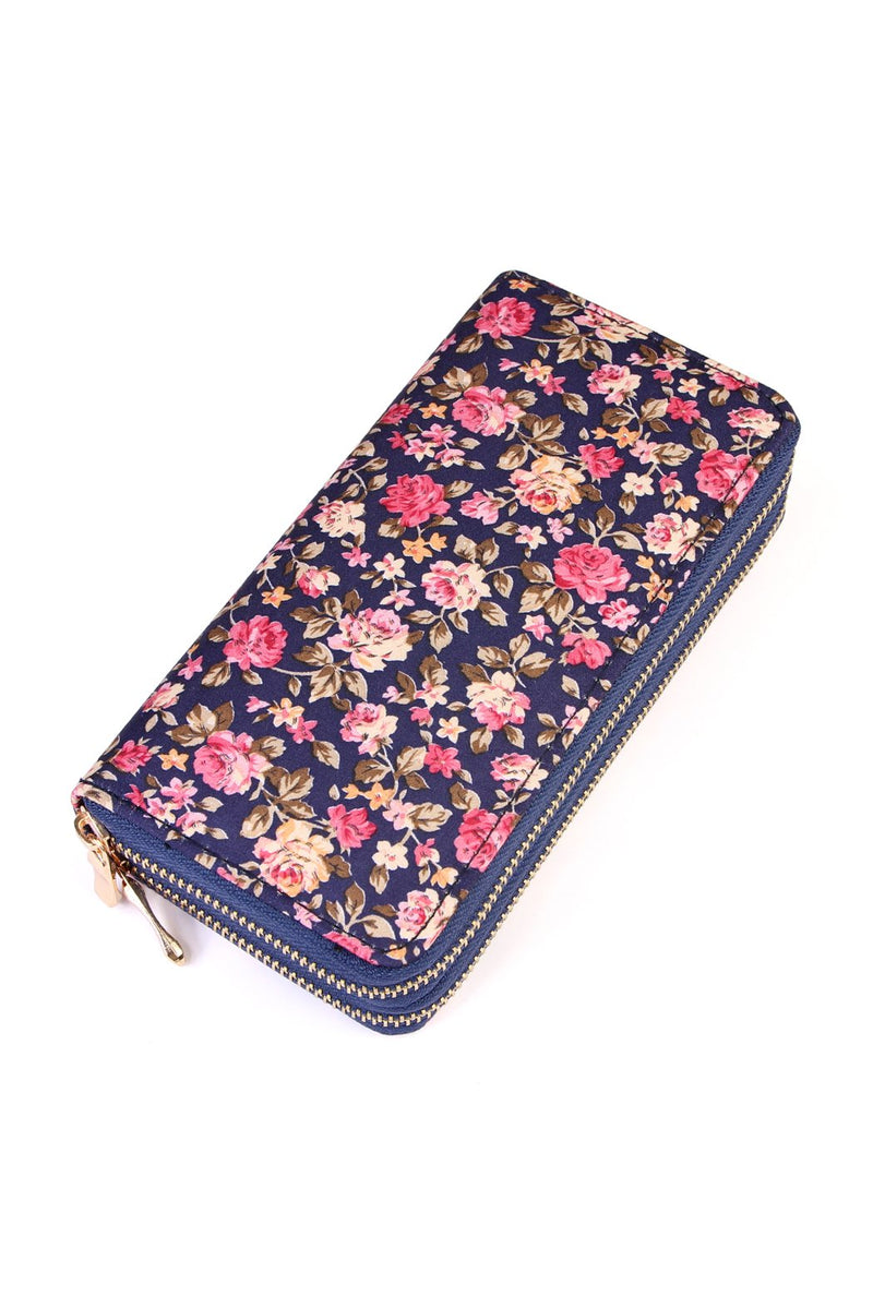 Hdg1934 - Floral Double Zipper Wallet