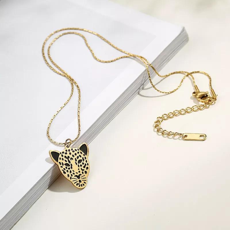 Golden Leopard Pendant Necklace